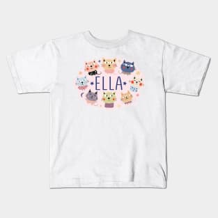 Ella name with cartoon cats Kids T-Shirt